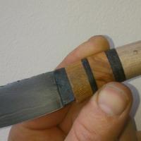 Couteau fixe, 120 couches, olivier, cuir, acajou, noyer, 180 euros